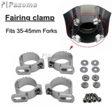 Aluminum Quarter Headlight Fairing Windscreen 35-45mm Forks Clamps For Harley