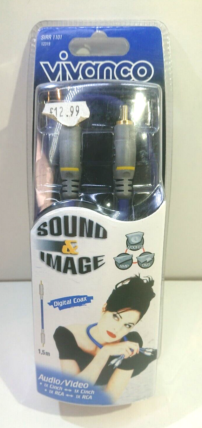 Audio Video Cable 1x RCA Connection Lead Sirr 1101 Vivanco