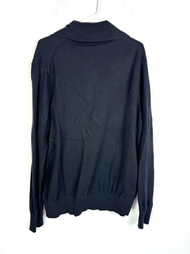 Express Mens Cable Knit Black Double Breasted Cardigan Large NEW - Picture 2 of 6