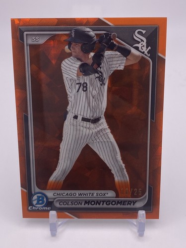 👑💎 2024 BOWMAN SAPPHIRE COLSON MONTGOMERY Rookie RC 1st #BCP-9 ORANGE /25 🎁🚨 - Picture 6 of 23