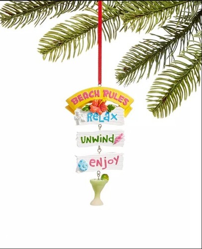 Christmas Joy At The Beach And Seaside Beach Sign Ornament, Multicolor - Bild 1 von 2
