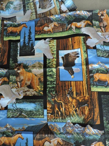 100% Cotton Fabric - Outdoor Scenic Collage of the U.S.A. - By The Yard - Picture 3 of 5