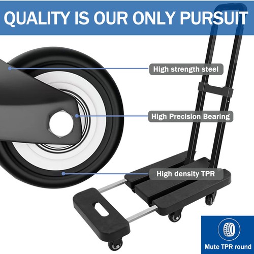 Folding Moving 500 LBS Platform Cart Dolly Luggage Hand Truck Trolley Heavy Duty - Picture 6 of 13