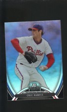 2013 BOWMAN PLATINUM BASEBALL CARD COLE HAMELS #48 PLATINUM MOMENT PHILLIES