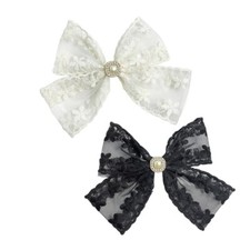 Fashion Lace Hair Bows French Hair Clip Lady PonytailHolder Hair Styling Tool
