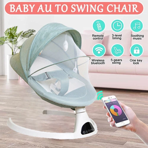 Multifunktion Babywippe Elektrisch Babyschaukel mit Fernbedienung & 5-Punkt-Gurt - Bild 27 von 37
