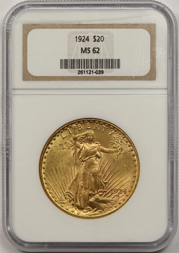 1924 $20 NGC/Old Holder MS 62 Saint-Gaudens Gold Double Eagle
