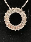 *NEW* ZALES Jeweler Sterling Silver White Lab-Created Baquette Sapphire Necklace — photo 5