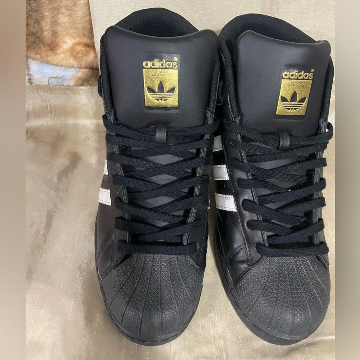 ADIDAS ORIGINAL PRO MODEL MEN'S-BLACK/WHITE‎ SIZE 10.5 | eBay