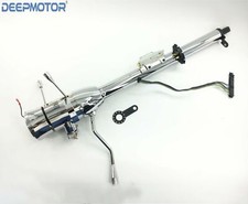 32" inch Auto Column Shift Tilt Steering Column with Key & Wheel Adapter Chrome