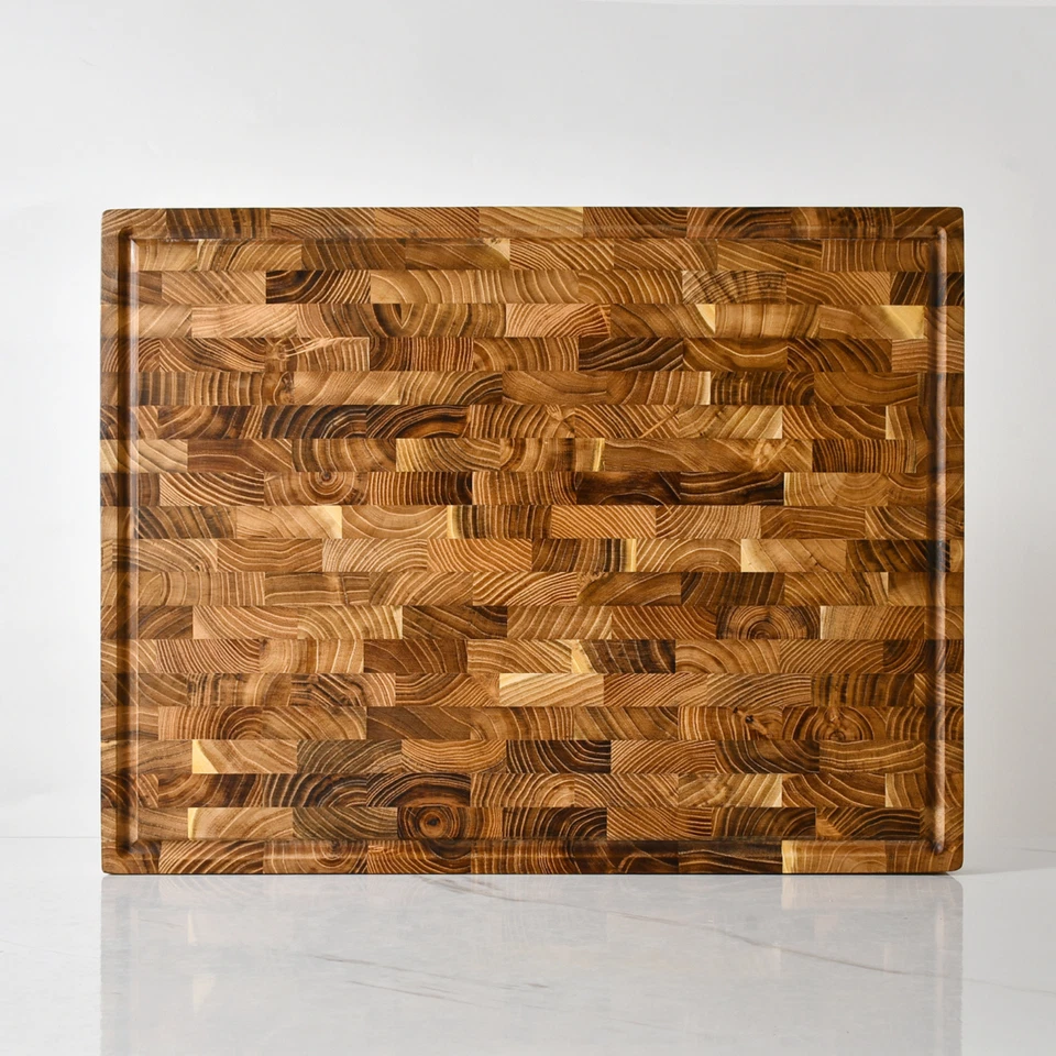 Large Teak Wood End Grain Butcher Block, Cutting Board, Charcuterie Board 16x12 - Image 4 of 4