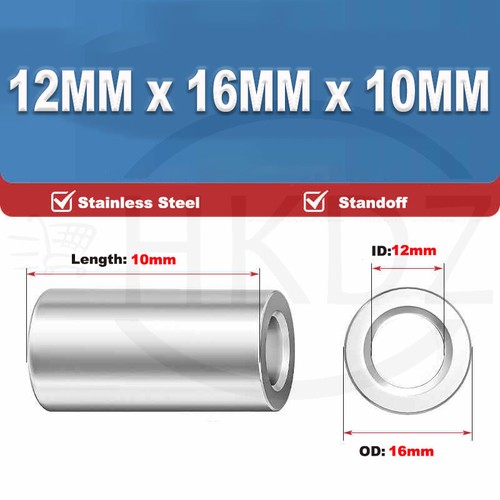 Stainless Steel Spacer Standoff Collar Stand off Spacers M3 M4 M5 M6 M8 M10 M12 - Picture 240 of 261