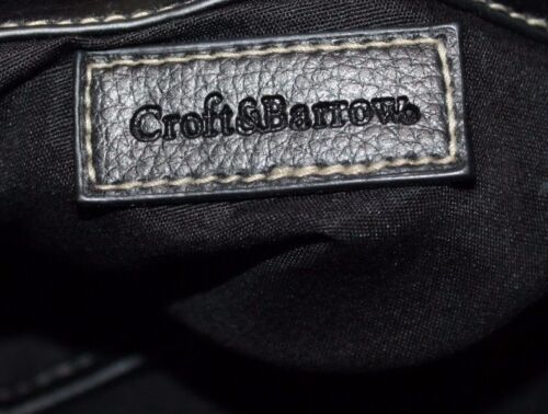 Croft & Barrow schwarze Kunstleder Schultertasche Handtasche - kostenloser Versand! - Bild 4 von 5