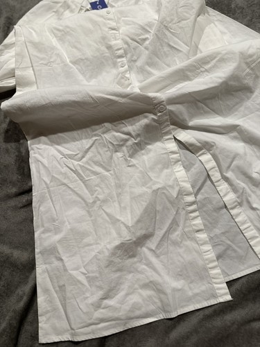 chouyatou Women's Casual Loose Fit Long Sleeve Solid Striped Button Down Shirts - 第 5/7 張圖片