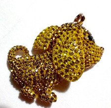 Butler and Wilson Crystal Puppy Dog Pendant - Yellow