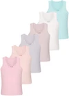 6 Girls Undershirts Tank Top Cotton Lace Kids Underwear Undershirt