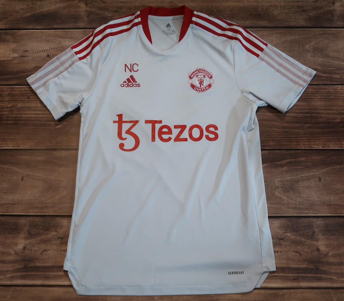 Rare Adidas Soccer Jersey Manchester United Football Shirt white 