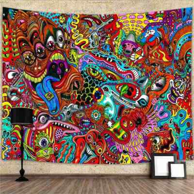 Psychedelisches 70er Monstrum Poster XXL Wandteppich Wandbehang Fototapete Hippy