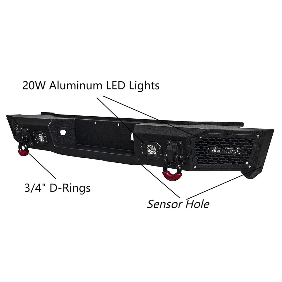 Vijay For 2000-2006 GMC Yukon XL 1500/2500 Steel Rear Bumper with LED Light - Изображение 3 из 4