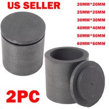2pack 20/25/30/40/50/60mm Graphite Ingot Crucible Mould Melting Casting Refining