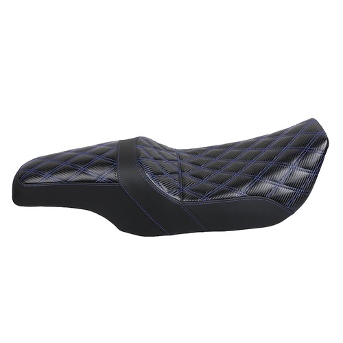 Blue Stitching Front Driver Rear Passenger Seat For Harley Road King FLHR 97-07 - Picture 8 of 17