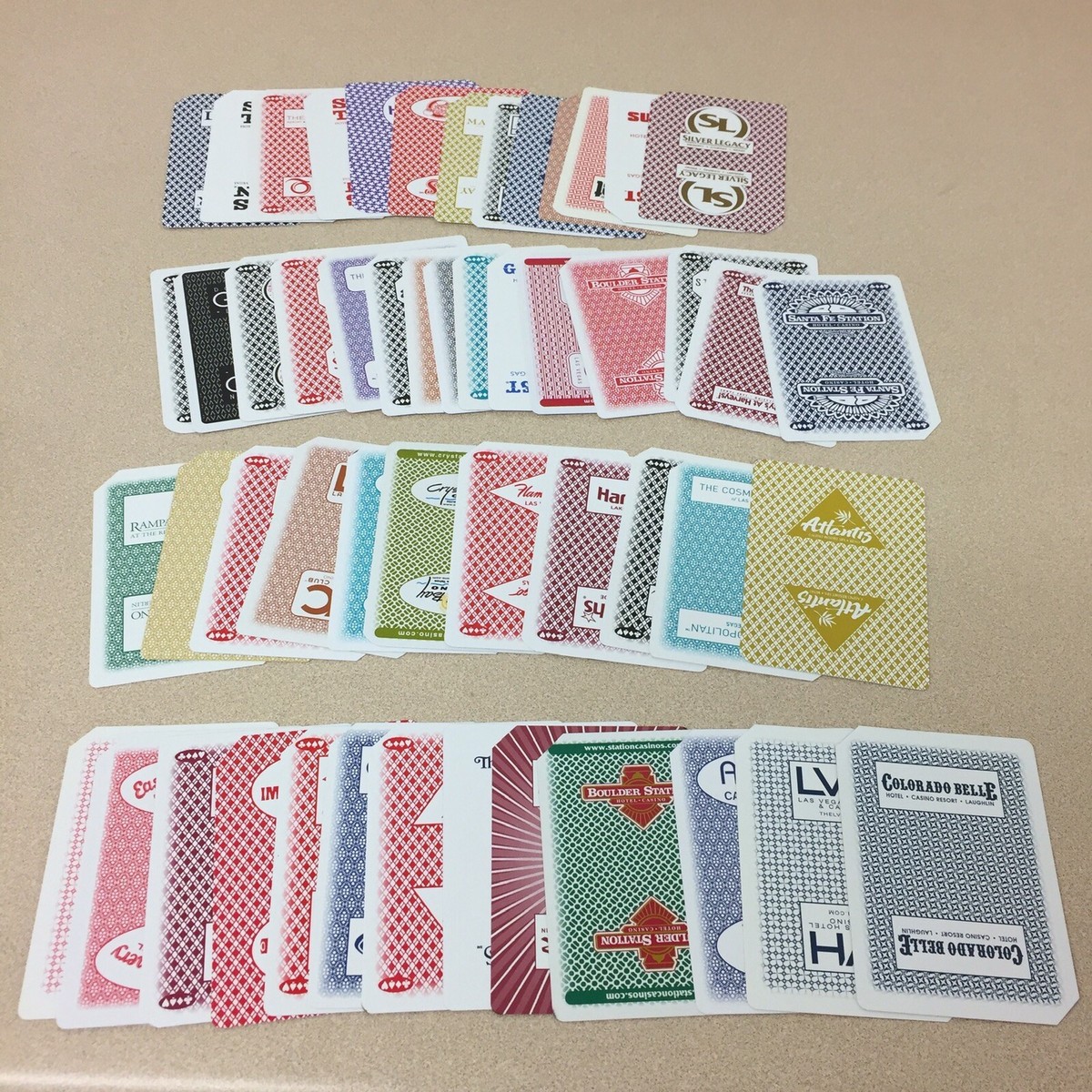 Las Vegas Casino Deck of Playing Cards with 52 Different
