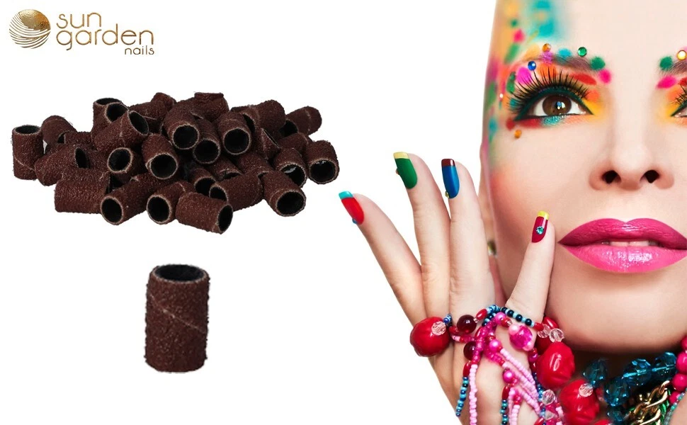 200 x Nagelfräser grobe Schleifhülsen 80# Körnung-Schleifbänder-Schleifkappen - Bild 7 von 7