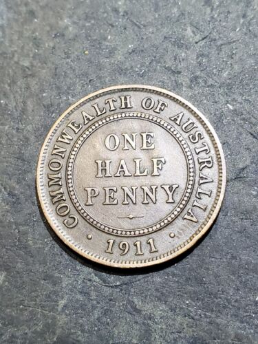 1911 AUSTRALIA HALF PENNY COIN #A18n