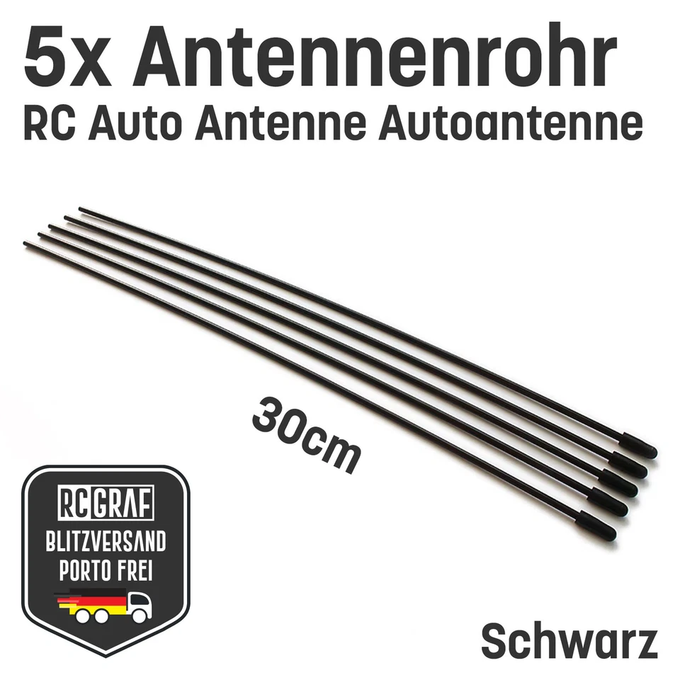5x Antennenrohr Antennenröhrchen Kappe Schwarz Orange Pink Lila Transparent RC - Bild 3 von 4