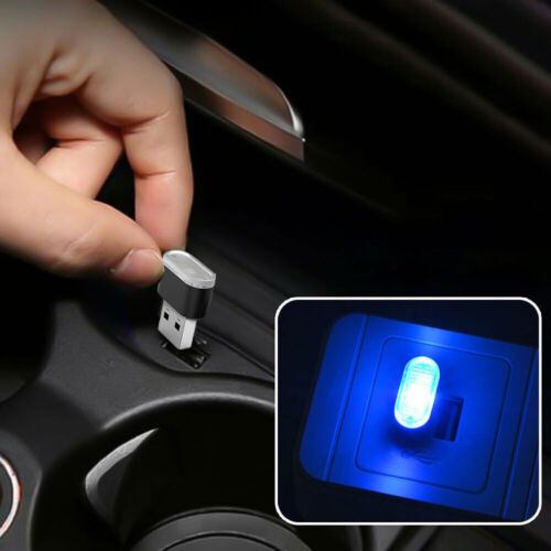 1x Blue USB LED Car Interior Light Neon Atmosphere Ambient Lamp Bulb Accessories - Picture 1 of 14