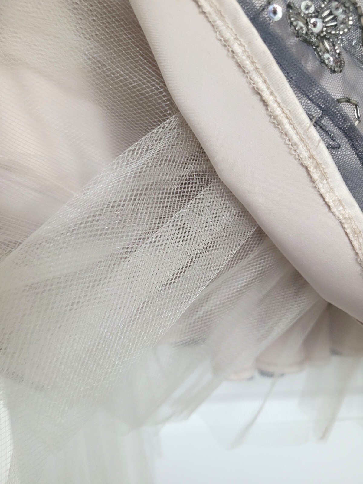 SPOTLIGHT by Warehouse UK 14 Silver Grey Beaded Sequin Evening Cocktail