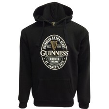 Guinness Black Hoodie St. James's Gate Hoodie with Pocket