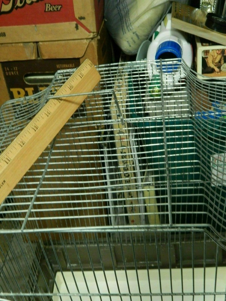 Vtg HOEI Brand Metal Bird Cage w/ PullOut Tray {Made in Japan} 18''x14