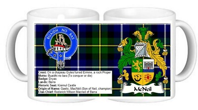 Scottish Clan Macneil Crest Coat of Arms Keramiktasse