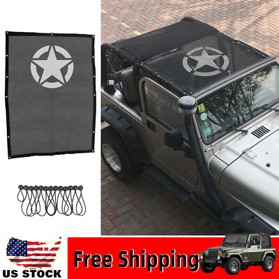 1PCS Star Sunshade Bikini Roof Top Mesh Net Cover For Jeep Wrangler TJ 1997-2006
