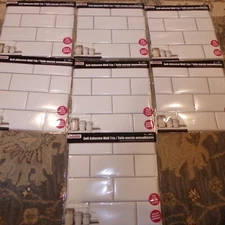 7 Packs Of Tool Bench Hardware Self Adhesive DIY White Wall Tile, 12 in. New