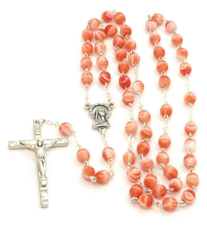 Murano Style Glass Italian Rosary Beads - Made in Italy - Stamped Italy