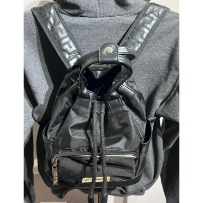 Versace Parfums Backpack Bag Black Leather Drawstring  display picture 1