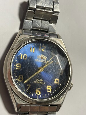 vintage oreintex silver men watch crystal 25 jewels