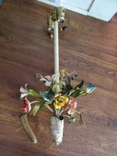 Vintage Tole Marbro Hanging Floral Lamp - Italy ~ VERY RARE!