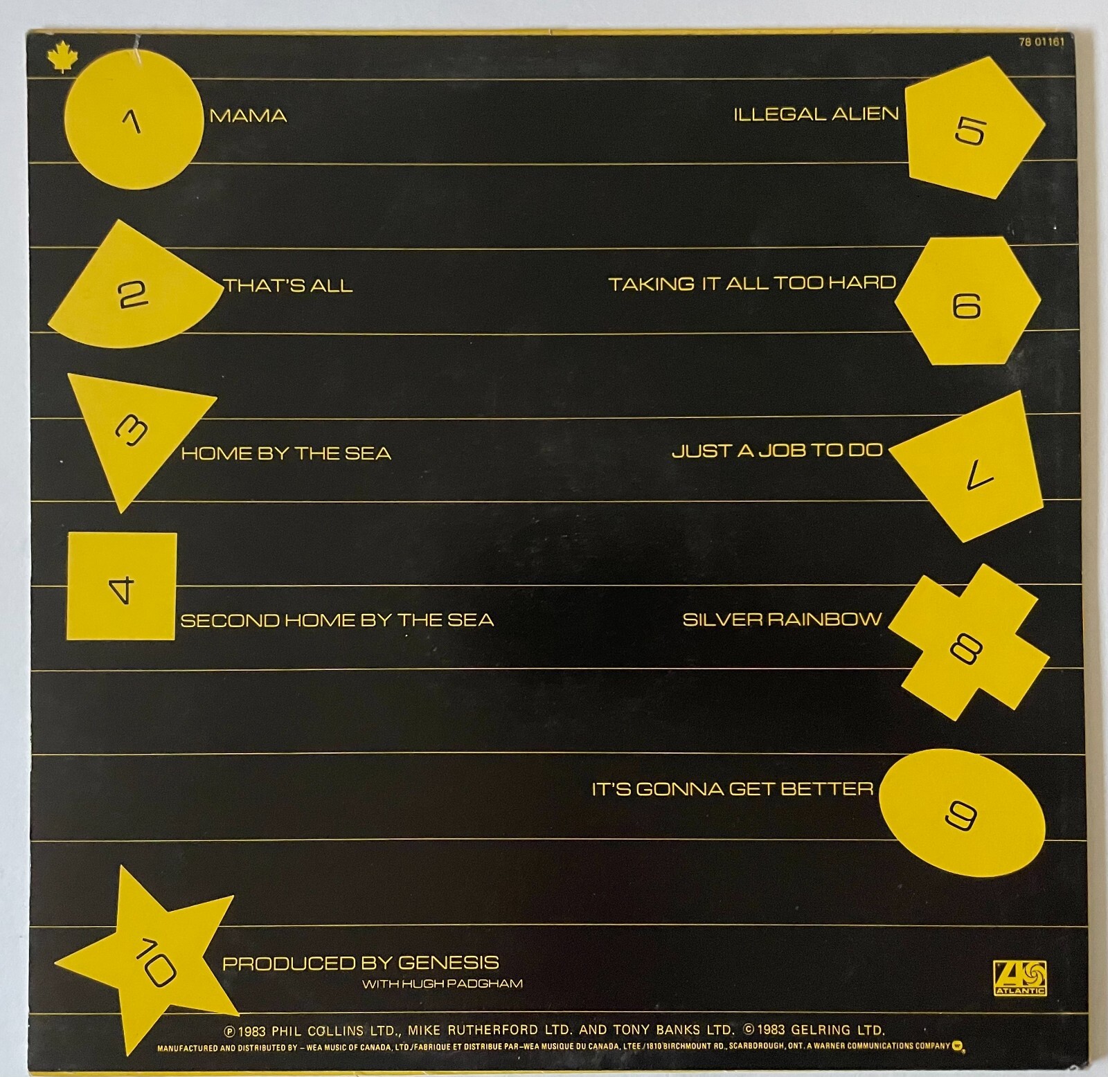 Genesis Genesis 1983 Original Vinyl LP Record with Lyrics Inner Sleeve ...
