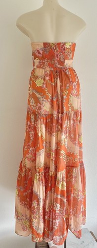 ZIMMERMANN Lola Tie Front Midi Dress Bow 70s Floral Orange Cotton Viscose AU 1 S - Picture 16 of 24