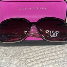 NEW Diane von Furstenberg Sunglasses Light Brown Translucent with DVF Case