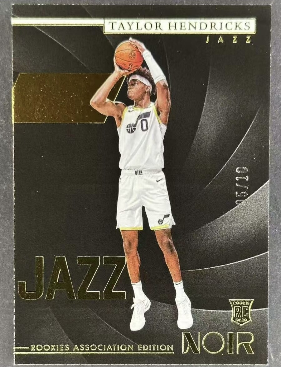 Taylor Hendricks 2023-24 Panini Noir 05/10 Gold Rookies Association Edition RC