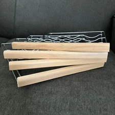 Set of (5) Wine Enthusiast Fridge Replacement Racks Shelves Chrome & Wood