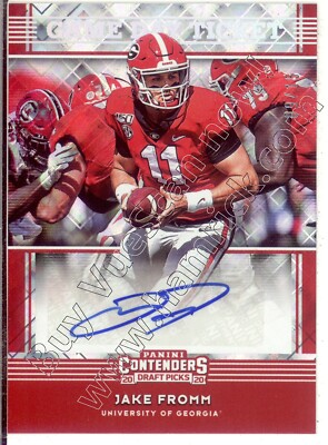 jake fromm rc rookie draft auto autograph georgia uga dawgs college #/15  2020