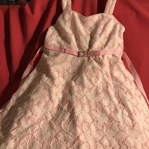 YOUNGLAND PINK AND WHITE LACE DRESS 4T Preowned - Picture 2 of 7