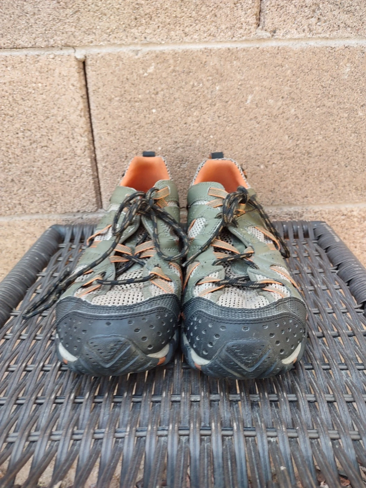 Merrell Waterpro Maipo Outdoor Water Hiking Shoes Men's Size 8.5 Orange Olive