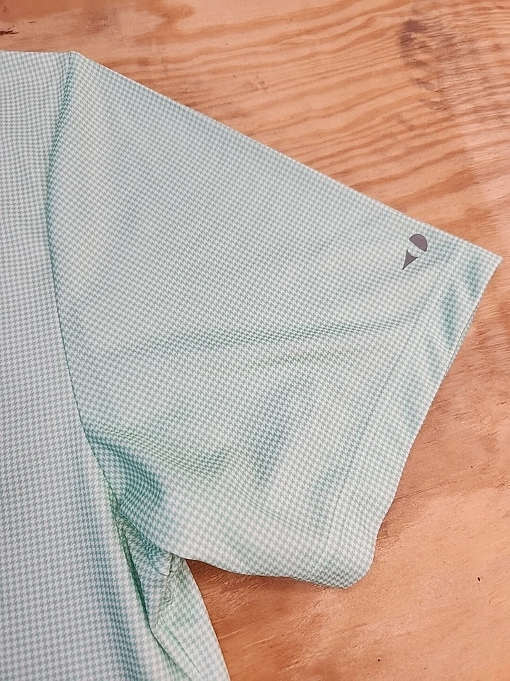 Рубашка поло для гольфа мужская Grand Slam зеленая Houndstooth размер XL легкая полиэстер - Изображение 2 из 4