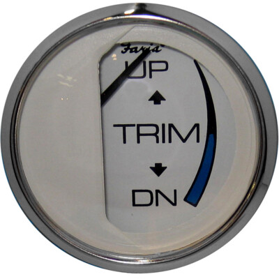 13809 Faria Chesapeake White SS 2'' Trim Gauge J/E/Suzuki Outboard